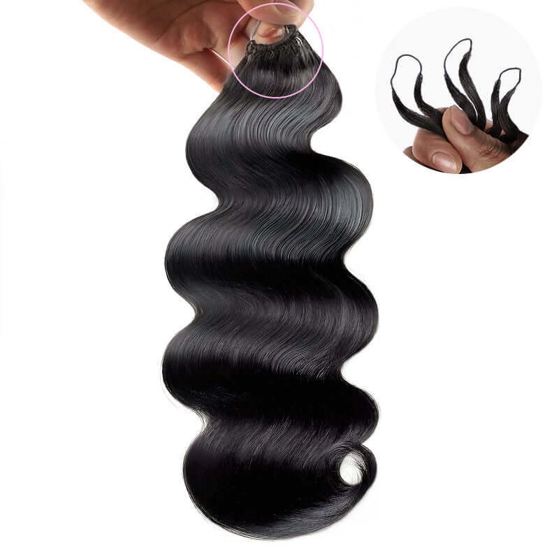 QVR Soft Natural Black Straight Feather Crochet Braid Human Hair Extensions - Image 9