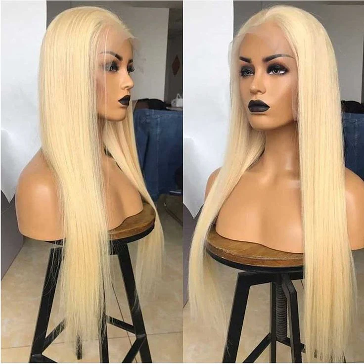 QVR Straight 613 Blonde Color 13x4 Transparent Lace Front Wigs Human Hair - Image 6