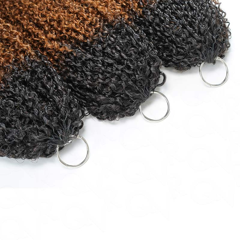 QVR #T1B/30 Feather Crochet Human Hair Burmese Kinky Curly Machine Made Crochet Weave Hair Extensions - Image 6