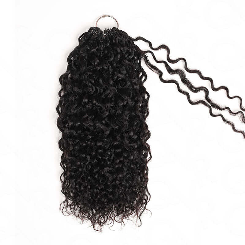 QVR Twist Curly Crochet Hair Natural Black Machine Made Feather Human Hair Extension - Image 12