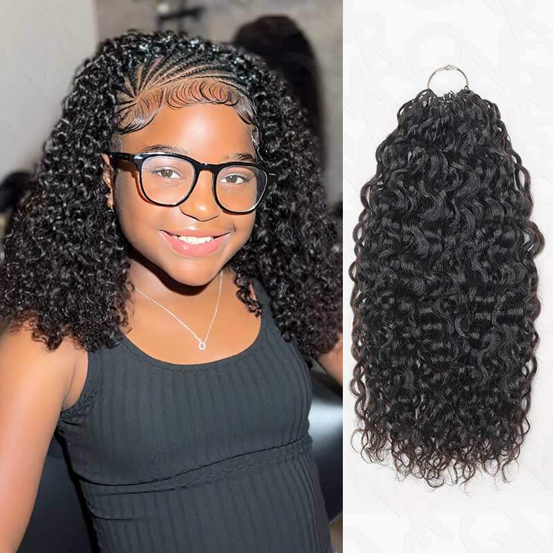 QVR Deep Wave Crochet Hair Natural Black Machine Made Feather Human Hair Extension - Image 19