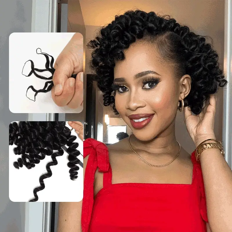QVR Deep Wave Crochet Hair Natural Black Machine Made Feather Human Hair Extension - Image 22