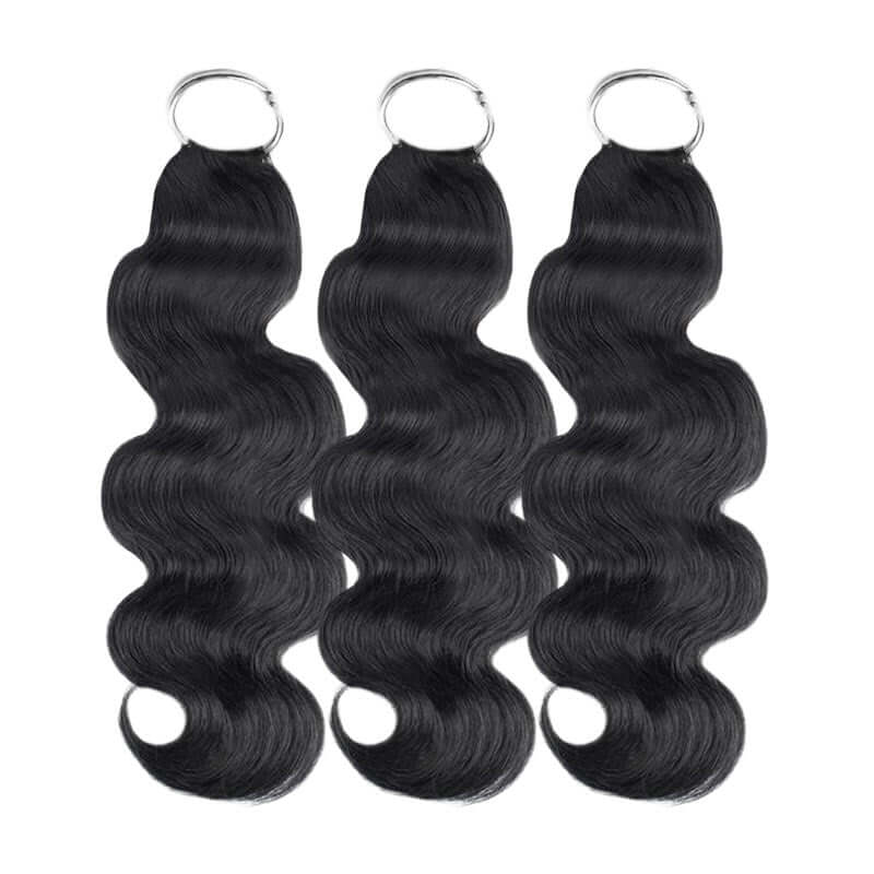 QVR Body Wave Crochet Hair Natural Black Machine Made Feather Human Hair Extension - Image 8
