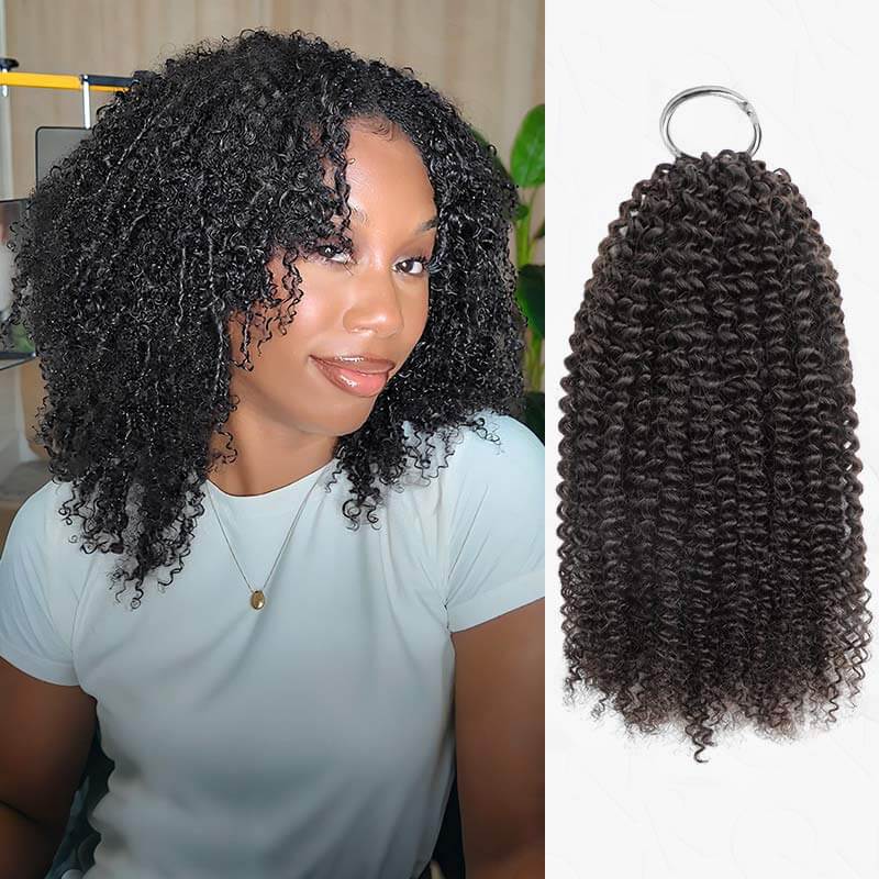 QVR Deep Wave Crochet Hair Natural Black Machine Made Feather Human Hair Extension - Image 17