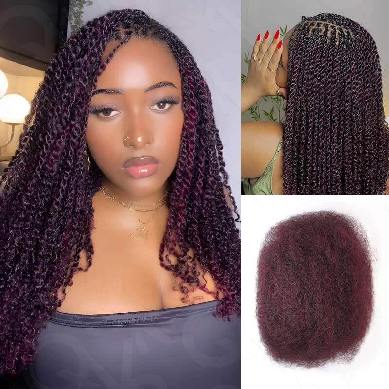 QVR Natural Black Afro kinky Bulk Hair Extensions For Braiding Dreadlock Human Hair - Image 26