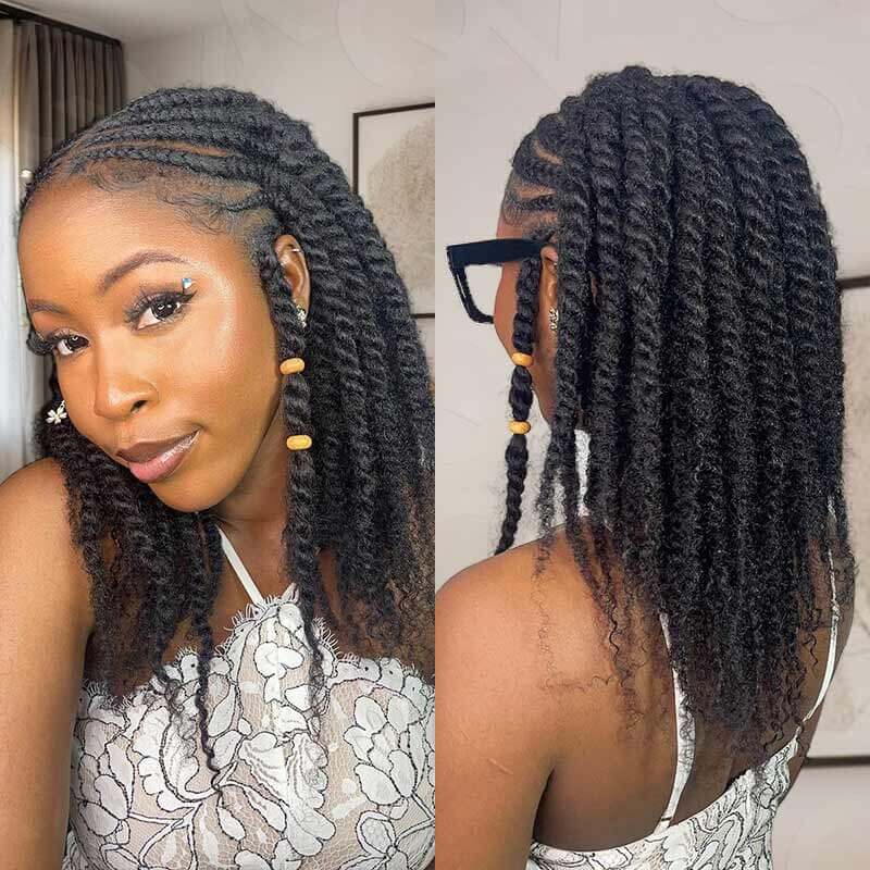 QVR Affordable Afro Kinky Bulk Human Hair 99J Burgundy Color For Braiding DreadLock - Image 14