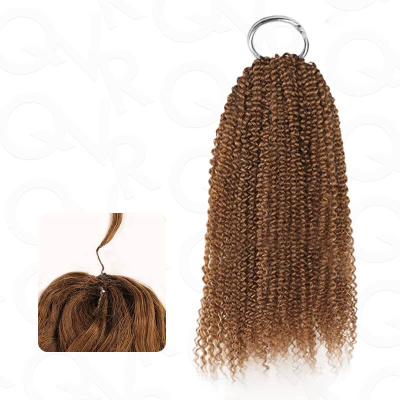 QVR Afro Kinky Curly Crochet Hair Machine Made Natural Black Feather Human Hair Extension - Image 20