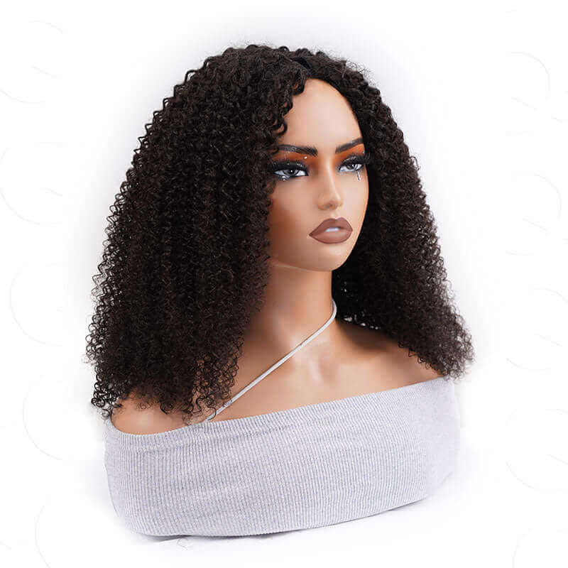 QVR Kinky Curly V Part Wigs Human Hair Beginner Friendly No Leave Out - Image 5