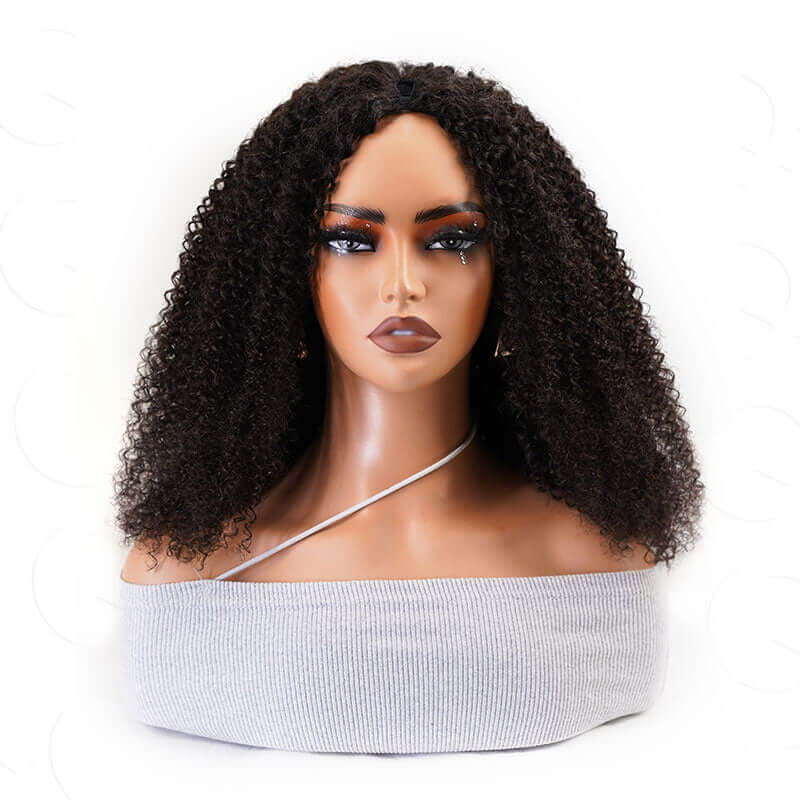 QVR Kinky Curly V Part Wigs Human Hair Beginner Friendly No Leave Out - Image 6
