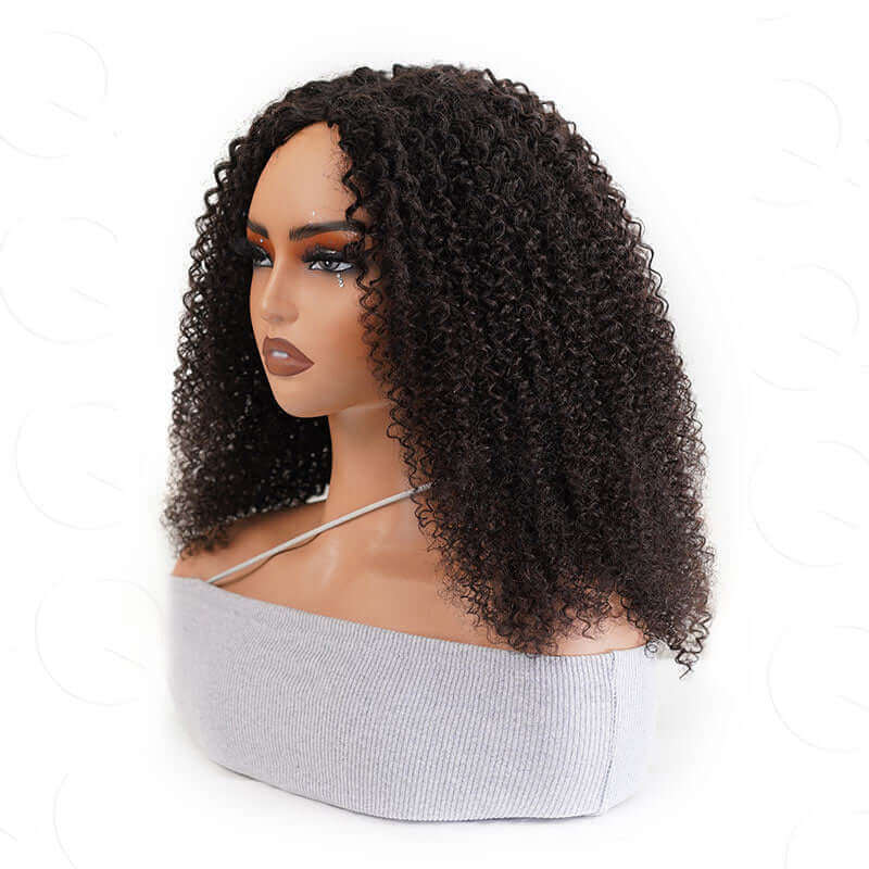 QVR Kinky Curly V Part Wigs Human Hair Beginner Friendly No Leave Out - Image 7