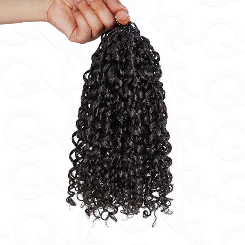QVR Ramen Curl Crochet Hair Natural Black Machine Made Feather Crochet Human Hair Extension - Image 12