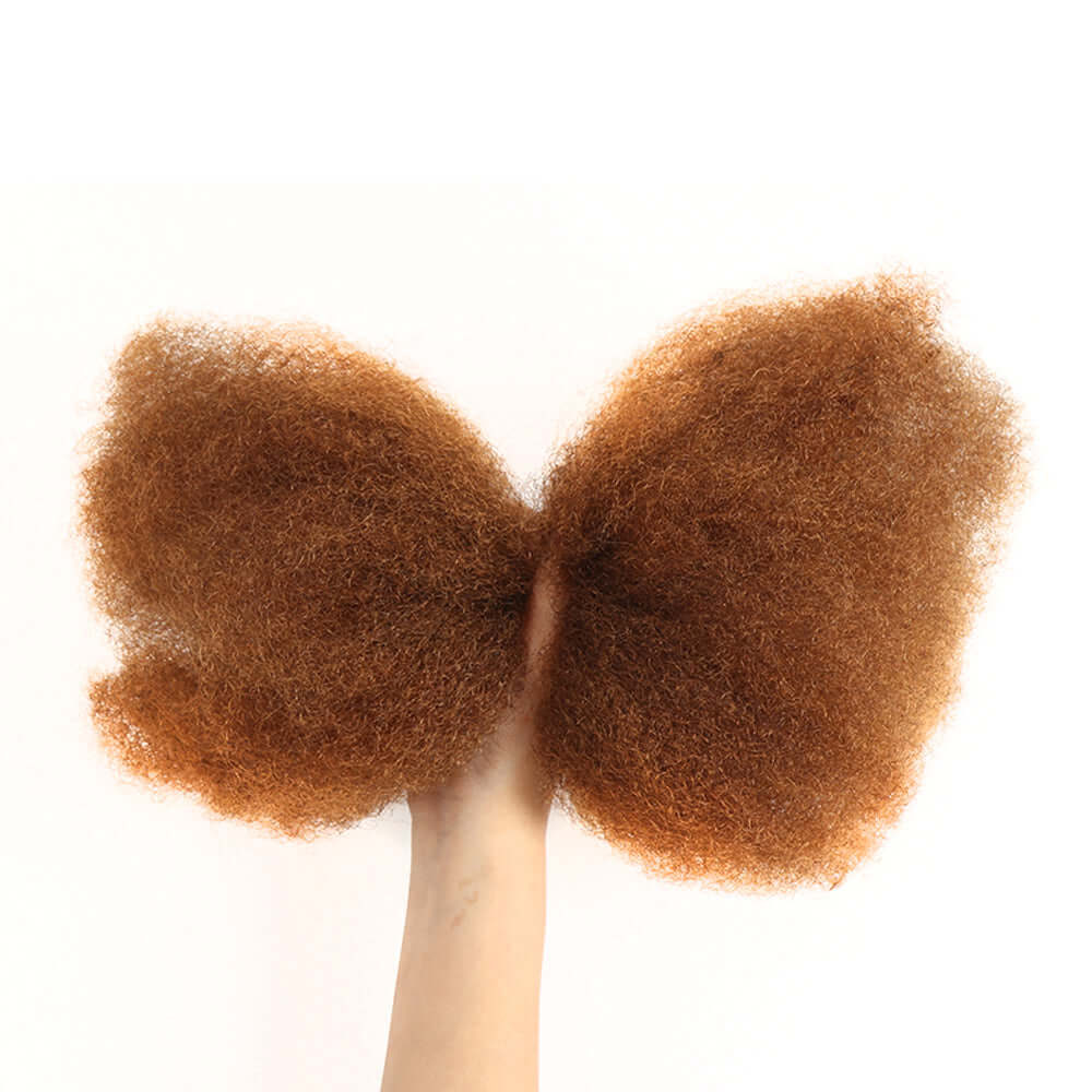 QVR Affordable Afro Kinky Bulk Human Hair Auburn Color For Braiding DreadLock - Image 17