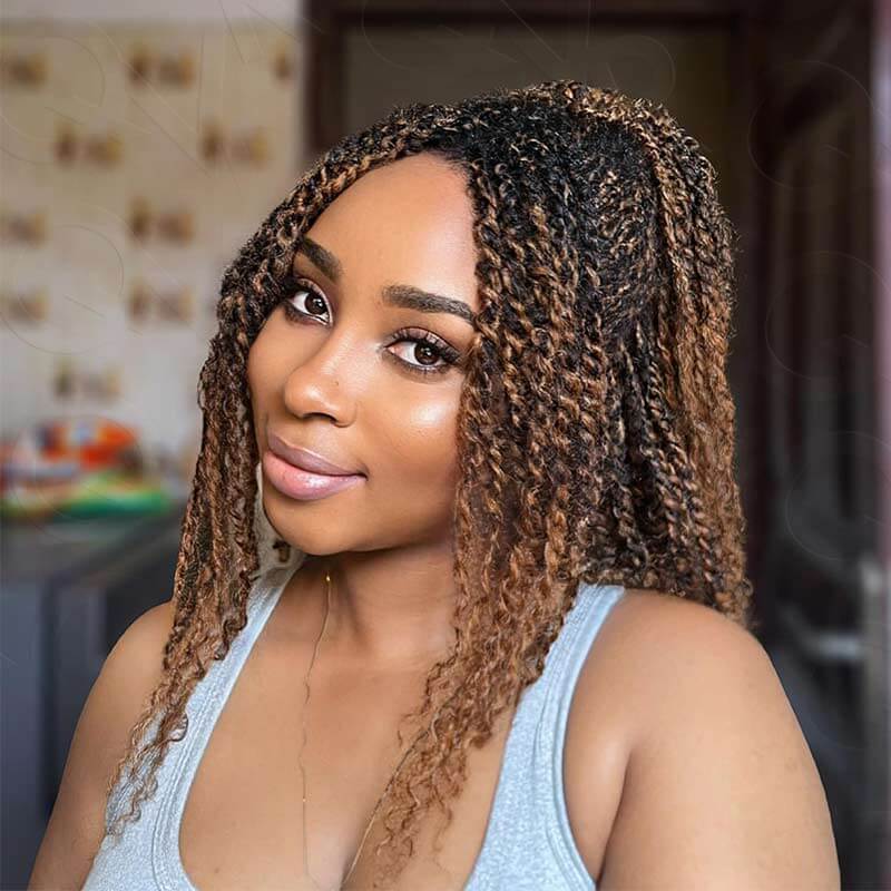 QVR #27/30 Afro Kinky Bulk Mixed Color Human Hair for Braiding DreadLock - Image 3
