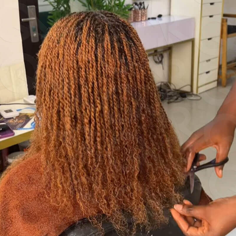 QVR #27/30 Afro Kinky Bulk Mixed Color Human Hair for Braiding DreadLock - Image 6