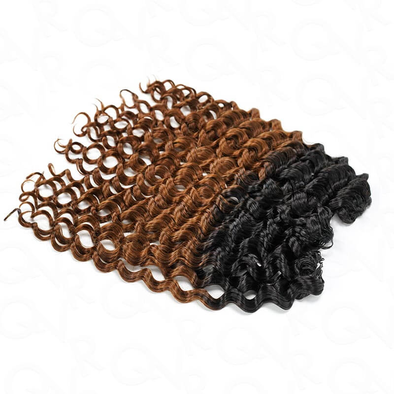 QVR Premium Chinese Hair Water Wave Virgin Human Crochet Hair Ombre #T1B/30 Machine Made Feather Crochet Hairstyles - Image 4