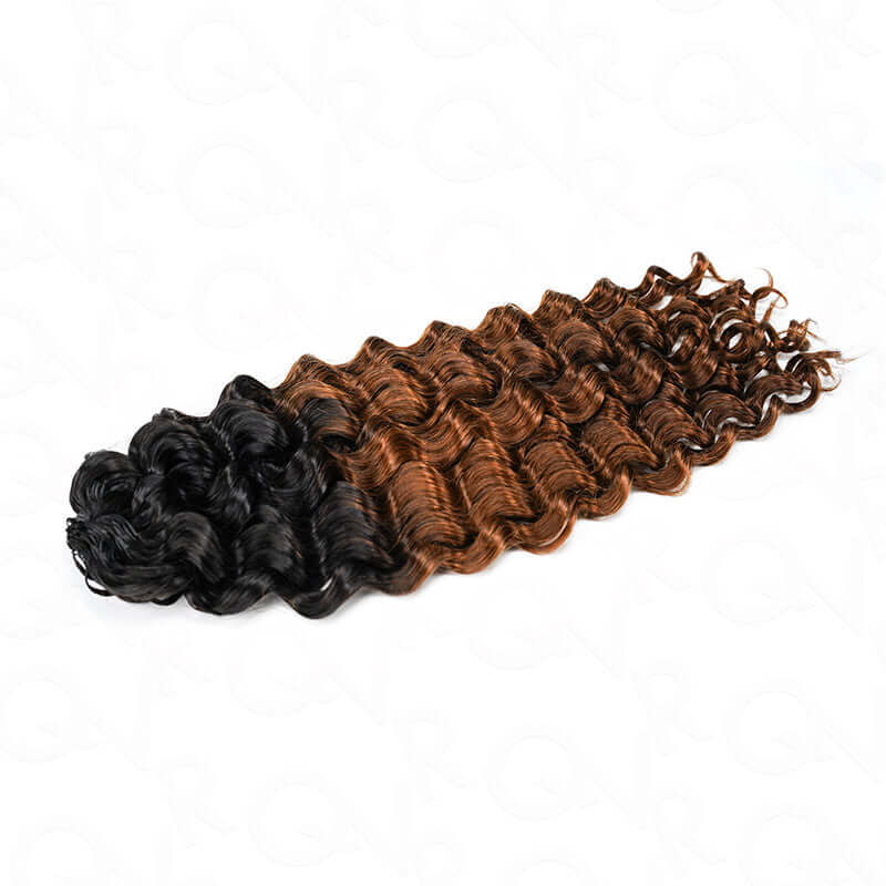 QVR Premium Chinese Hair Water Wave Virgin Human Crochet Hair Ombre #T1B/30 Machine Made Feather Crochet Hairstyles - Image 5