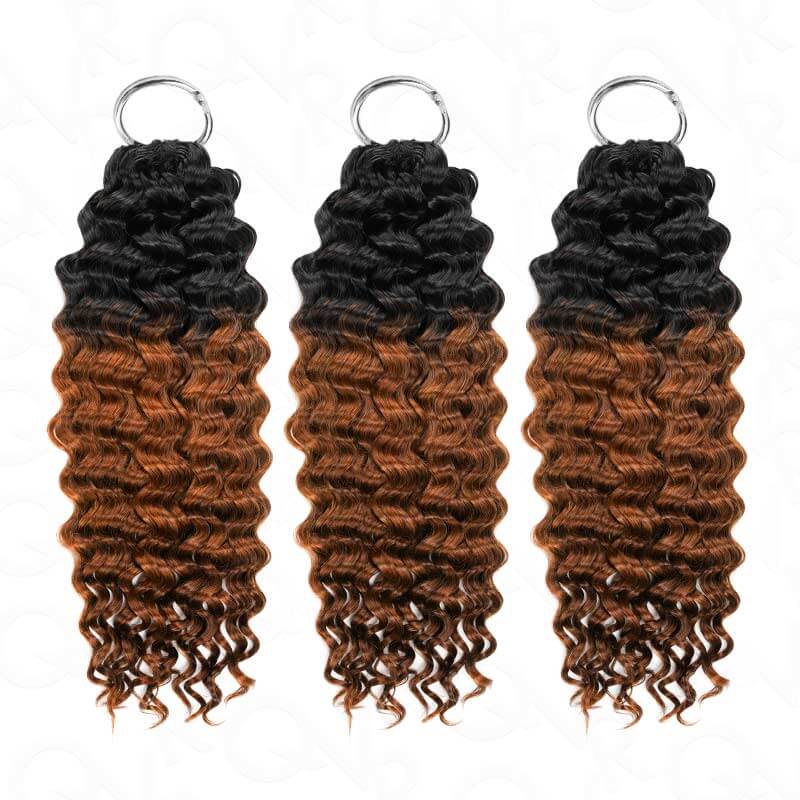 QVR Premium Chinese Hair Water Wave Virgin Human Crochet Hair Ombre #T1B/30 Machine Made Feather Crochet Hairstyles - Image 8