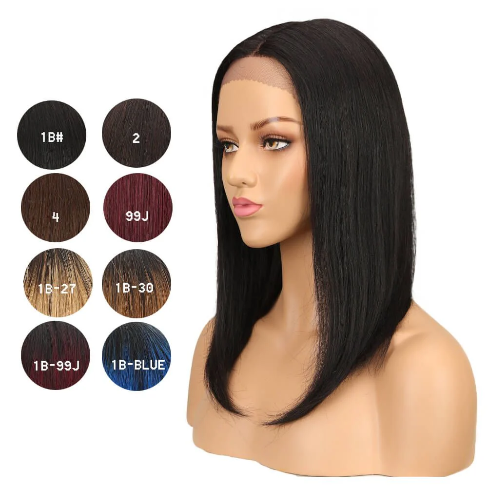 QVR Lace Front Human Hair Wigs 16 Inches Short Straight Wigs For Black Women | Page - Image 4