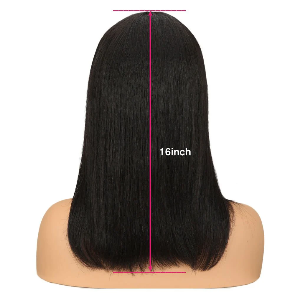 QVR Lace Front Human Hair Wigs 16 Inches Short Straight Wigs For Black Women | Page - Image 5